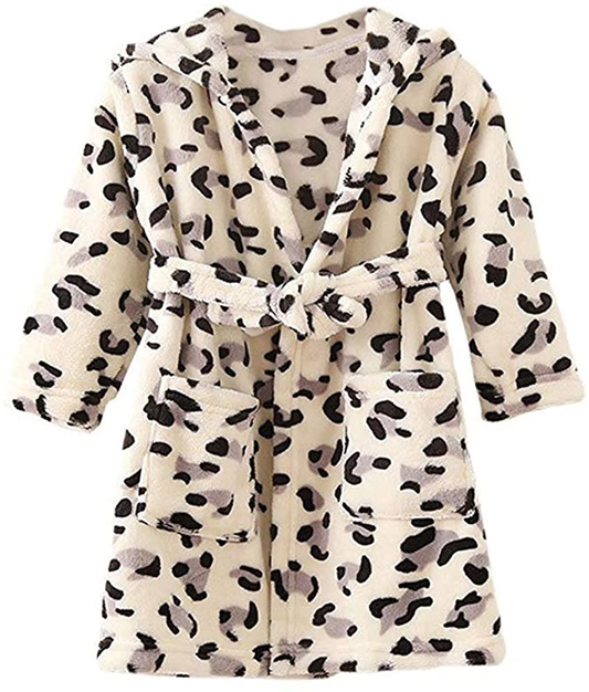 JZLPIN Unisex Baby Hooded Bathrobe Kids Flannel Pajamas Dressing Gown for Boys Girls Apparel & Accessories > Clothing > Sleepwear & Loungewear > Robes Kylie Max   