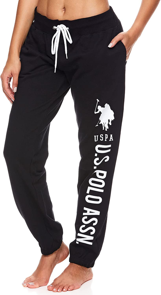 U.S. Polo Assn. Essentials Womens Sweatpants with Pockets - French Terry Jogger Sweats Apparel & Accessories > Clothing > Underwear & Socks > Underwear U.S. Polo Assn. Black 2X 
