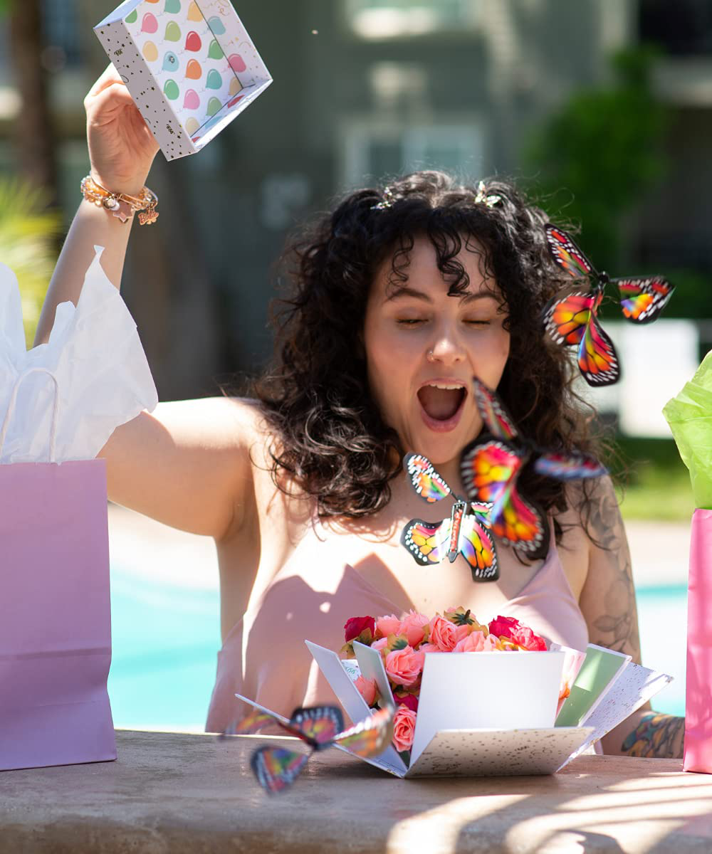 Send a Cake Explosion Box Gift with Flying Butterfly Surprise- Birthday, Holiday, Special Occasion – Birthday Treat for Women, Men, Adults, Kids Arts & Entertainment > Party & Celebration > Gift Giving Send A Cake   