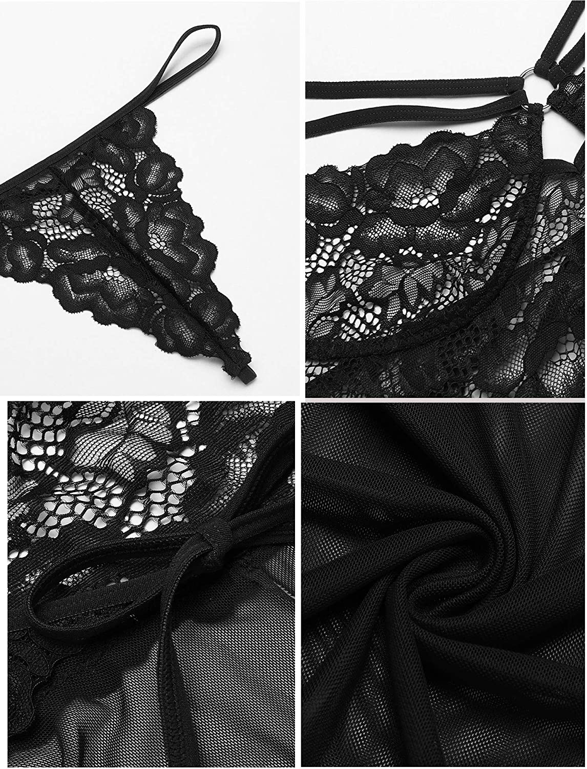 Ekouaer Women Sexy Lingerie Babydoll Lace Nightgown Mesh Chemise Boudoir Nighty White Apparel & Accessories > Clothing > Underwear & Socks > Lingerie Kylie Max   
