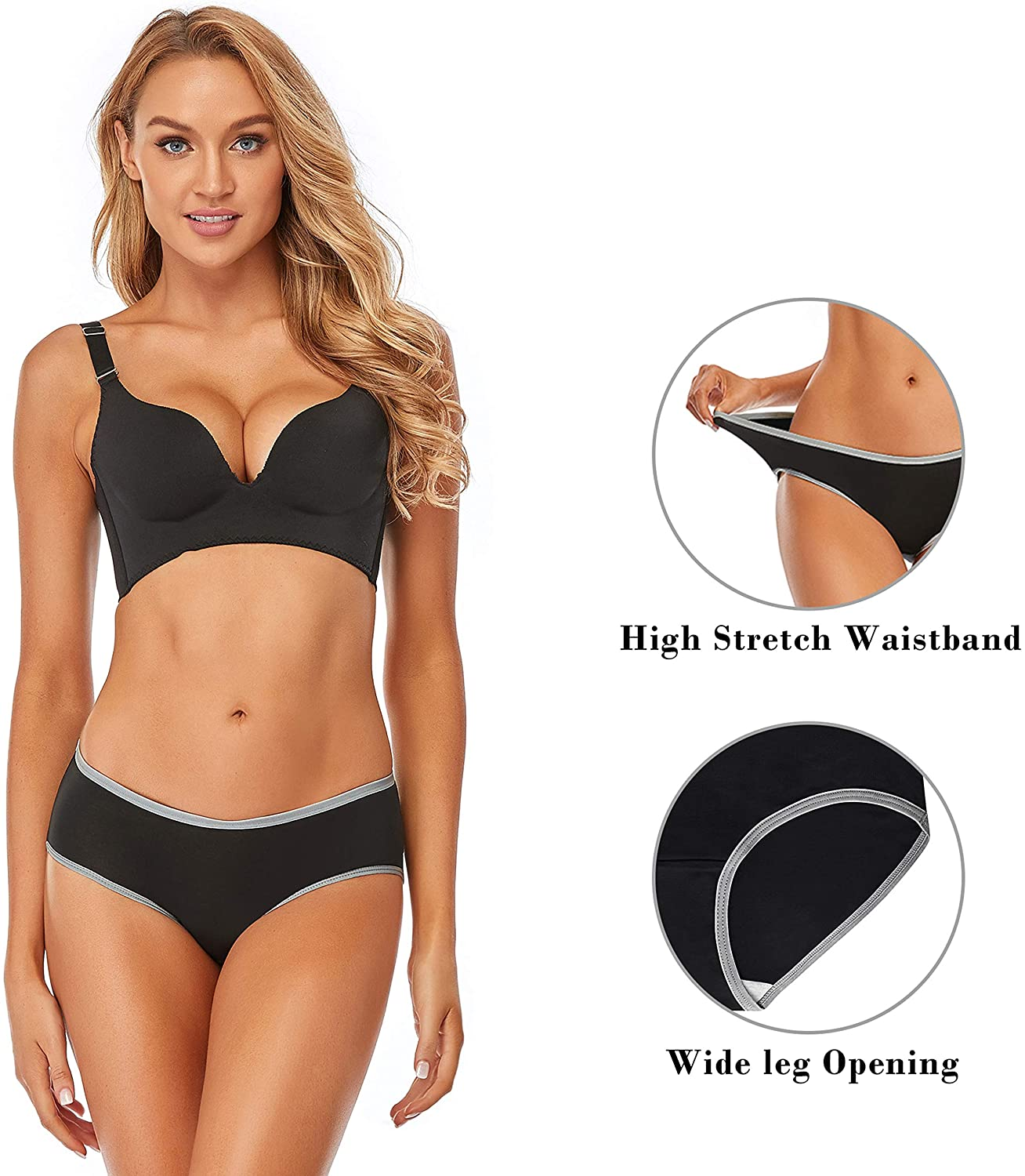 Cotton Full Coverage Underwear Womens Panties No Ride up Hipster Soft Breathable Stretch Bikini Ladies Briefs 6 Pack Apparel & Accessories > Clothing > Underwear & Socks > Underwear DUKAWA   