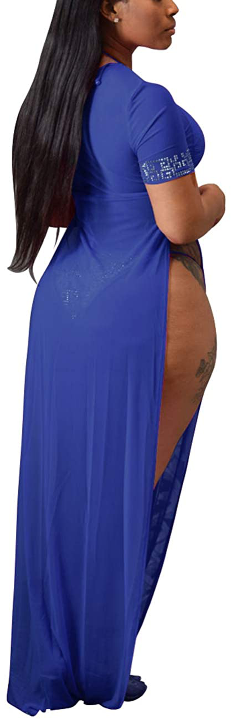 Sexycherry Women'S Sexy Swimsuit Cover Ups Casual See through Sheer Long Maxi Dresses for Swimwear Apparel & Accessories > Clothing > Swimwear Kylie Max   