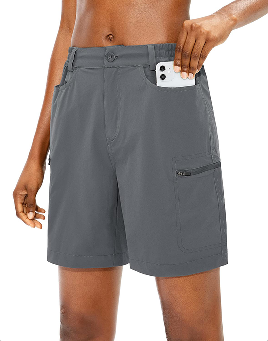 Viodia Women'S Hiking Cargo Shorts Quick Dry Stretch Lightweight Camping Shorts for Women with Zipper Pockets Apparel & Accessories > Clothing > Shorts Kylie Max   