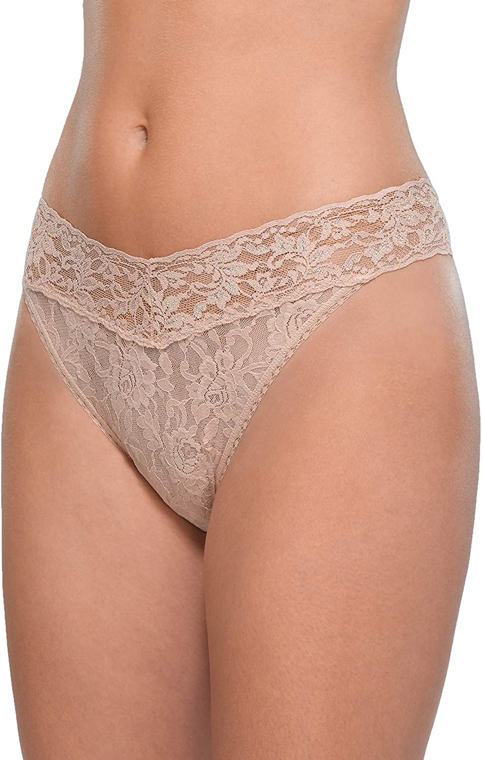 hanky panky, Signature Lace Original Rise Thong, One Size (4-14) Apparel & Accessories > Clothing > Underwear & Socks > Underwear hanky panky Chai One Size 