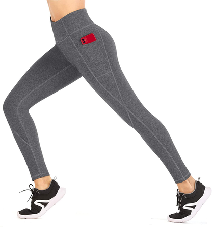 Heathyoga Yoga Pants for Women with Pockets High Waisted Leggings with Pockets for Women Workout Leggings for Women Apparel & Accessories > Clothing > Underwear & Socks > Shapewear Heathyoga Light Heather Ash X-Large 