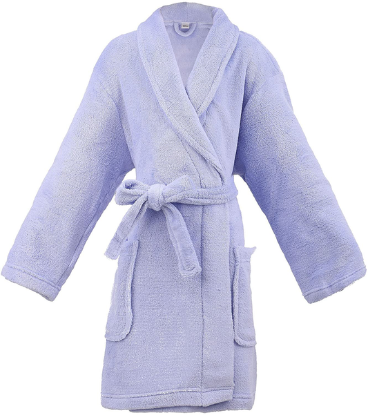 Kids Girls Boys Soft Plush Cover up with Long Sleeve Two Pockets Apparel & Accessories > Clothing > Sleepwear & Loungewear > Robes Kylie Max   