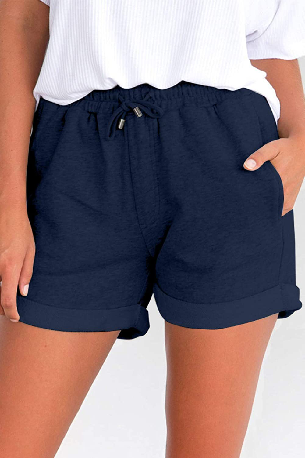 Paitluc Sport Shorts Women Workout Shorts with Pockets for Women Mid Waist Slightly Stretchy Light Weight Apparel & Accessories > Clothing > Shorts Kylie Max   