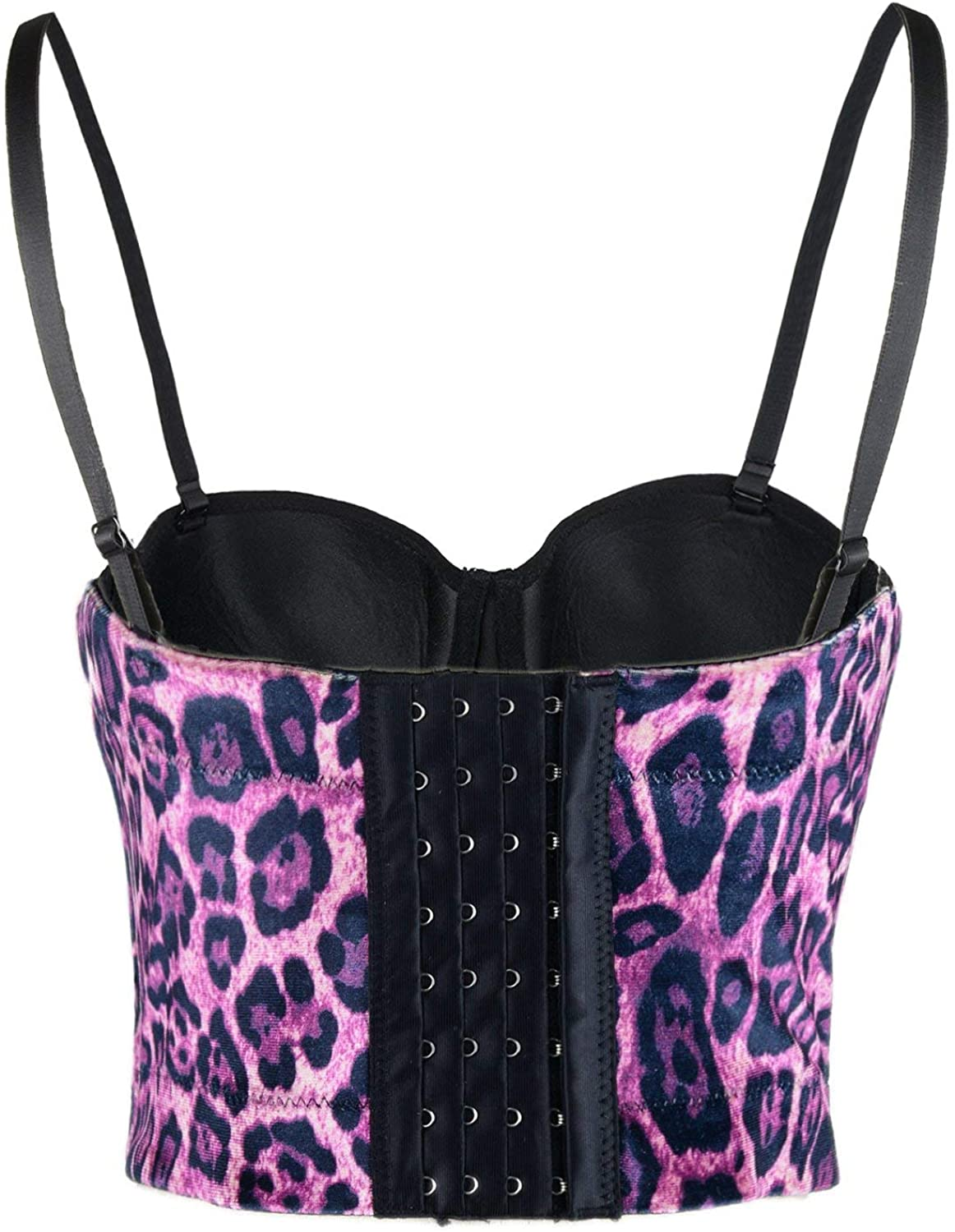 ELLACCI Leopard Pattern Bustier Crop Top Sexy Women'S Corset Top Bra Brown Apparel & Accessories > Clothing > Underwear & Socks > Lingerie ELLACCI   