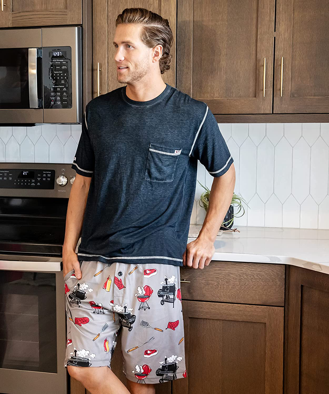 Lazy One Pajama Shorts for Men, Men'S Separate Bottoms, Cotton Loungewear Apparel & Accessories > Clothing > Sleepwear & Loungewear > Pajamas Kylie Max   