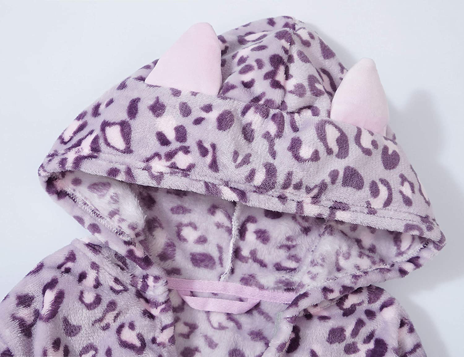 Leopard Cat Robe for Girls Fleece Toddler Kids Teen Hooded Bathrobe Size 4T - 18 Apparel & Accessories > Clothing > Sleepwear & Loungewear > Robes Kylie Max   