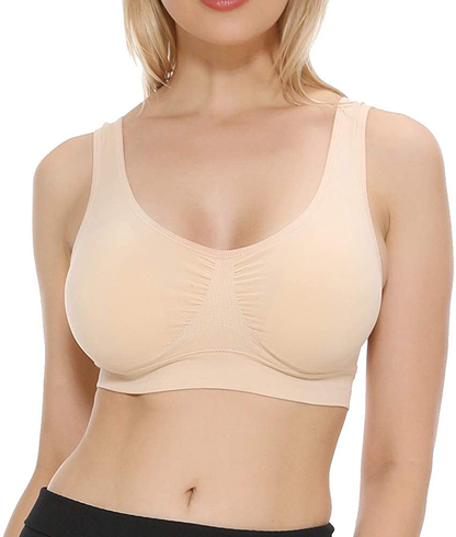 JOJOANS 1/3 Pack Sports Bras for Women - Seamless Workout Yoga Bra Stretchy Comfort Sleep Bra with Removable Pads Apparel & Accessories > Clothing > Underwear & Socks > Bras Kylie Max   