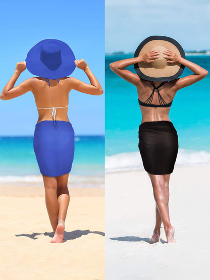 Chuangdi 2 Pieces Women Beach Wrap Sarong Cover up Chiffon Swimsuit Wrap Skirts Apparel & Accessories > Clothing > Swimwear Kylie Max   