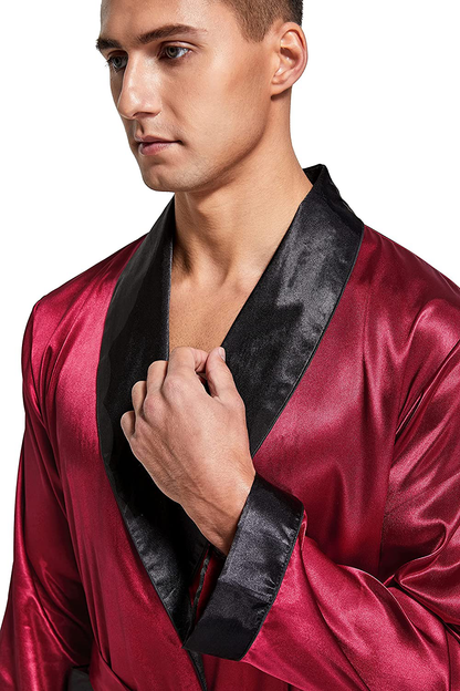 Tony & Candice Men’S Satin Robe Lightweight Long Sleeve Silk Kimono Bathrobe with Shorts Set Sleepwear Apparel & Accessories > Clothing > Sleepwear & Loungewear > Robes Kylie Max   