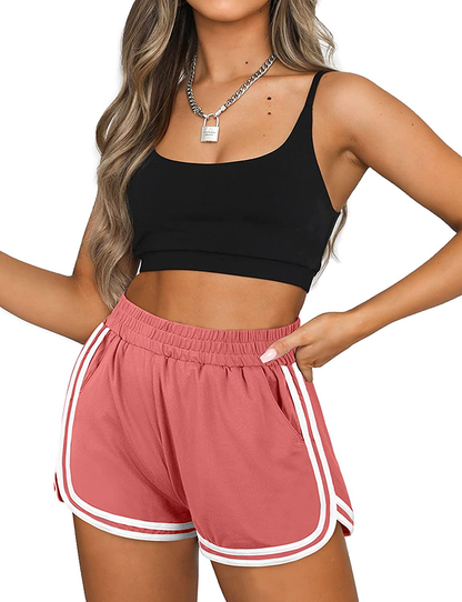 OFEEFAN Womens Athletic Shorts with Pockets Workout Running Summer Lounge Dolphin Shorts Apparel & Accessories > Clothing > Shorts Kylie Max   