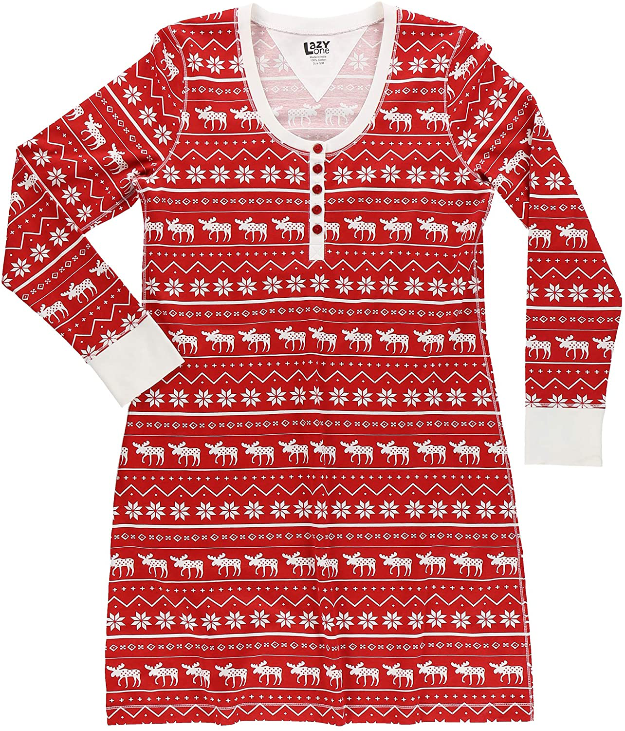 Lazy One Scoop-Neck Sleep Shirt, Nightshirts for Women, Animal-Themed Designs Apparel & Accessories > Clothing > Sleepwear & Loungewear > Nightgowns Kylie Max   