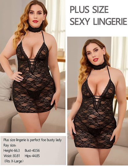 Avidlove Women Babydoll Lingerie Lace Chemise Halter Nightwear Teddy Dress Apparel & Accessories > Clothing > Underwear & Socks > Lingerie Kylie Max   