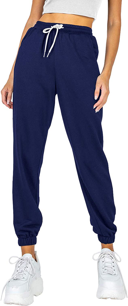 Ezymall Womens Sweatpants Comfy High Waisted Workout Athletic Lounge Joggers Pants with Pockets Apparel & Accessories > Clothing > Activewear Kylie Max   