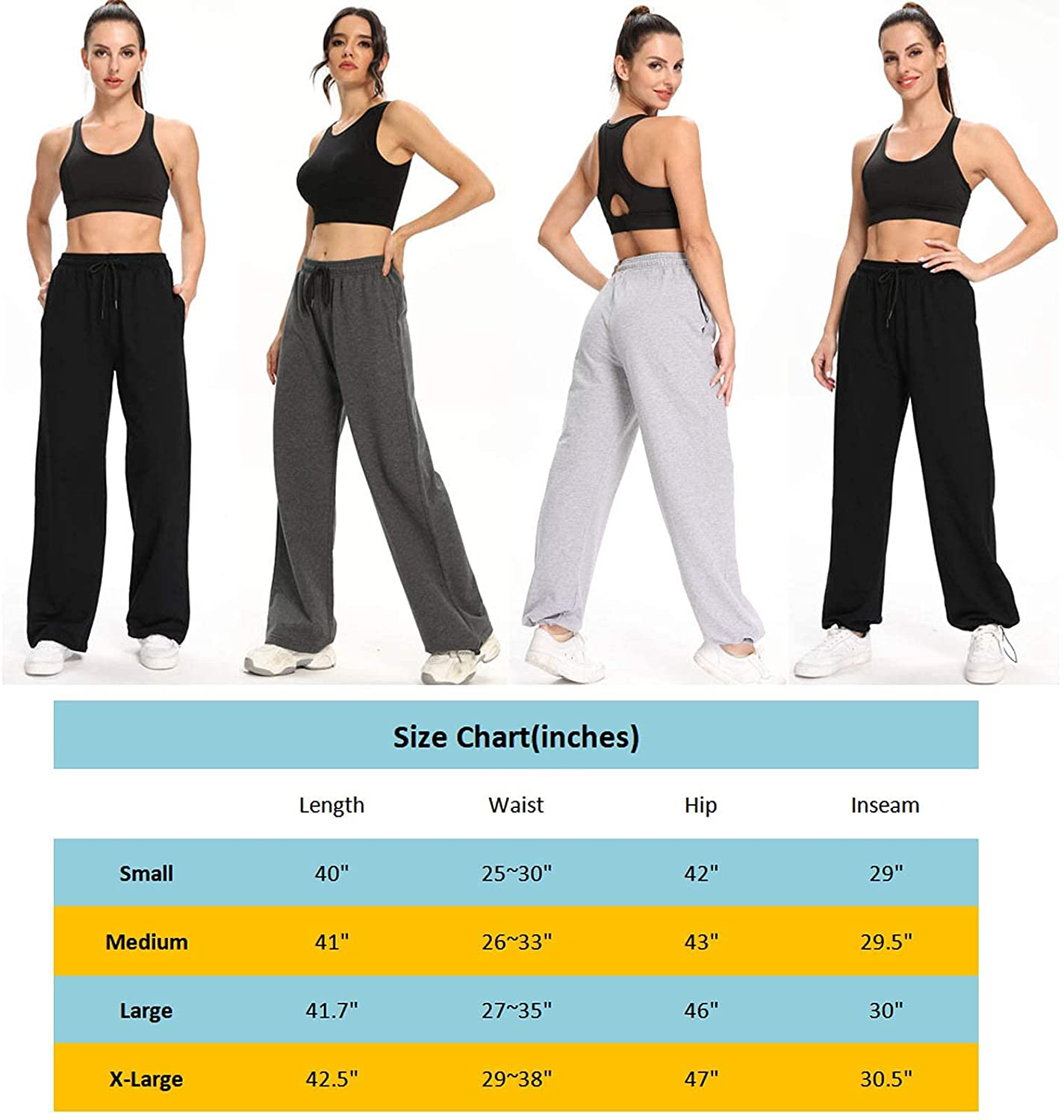 Cakcton Women'S Sweatpants with Pockets Joggers High Waisted Loose Workout Yoga Lounge Drawstring Active Casual Sports Pants Apparel & Accessories > Clothing > Activewear Kylie Max   