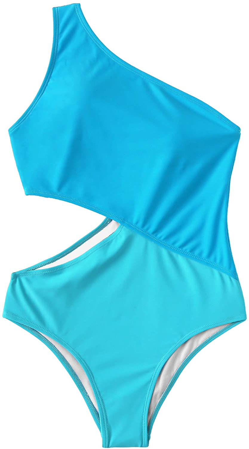 Sweatyrocks Women'S Bathing Suits One Shoulder Cutout One Piece Swimsuit Swimwear Monokini Apparel & Accessories > Clothing > Swimwear Kylie Max   