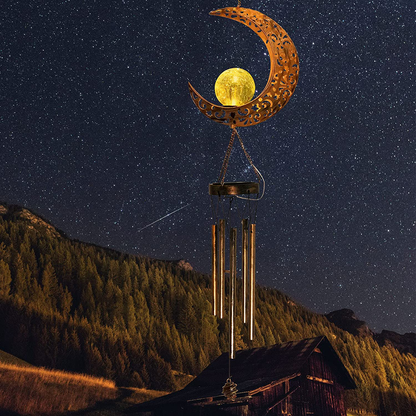 Moon Decor Gift for fathe, Moon Glass Ball Wind Chimes,windchimes Outdoor Gift for mom, Dad Gift, Grandma,, Christmas Decorations Christmas Decor Christmas Solar Light Arts & Entertainment > Party & Celebration > Gift Giving zhengshizuo   