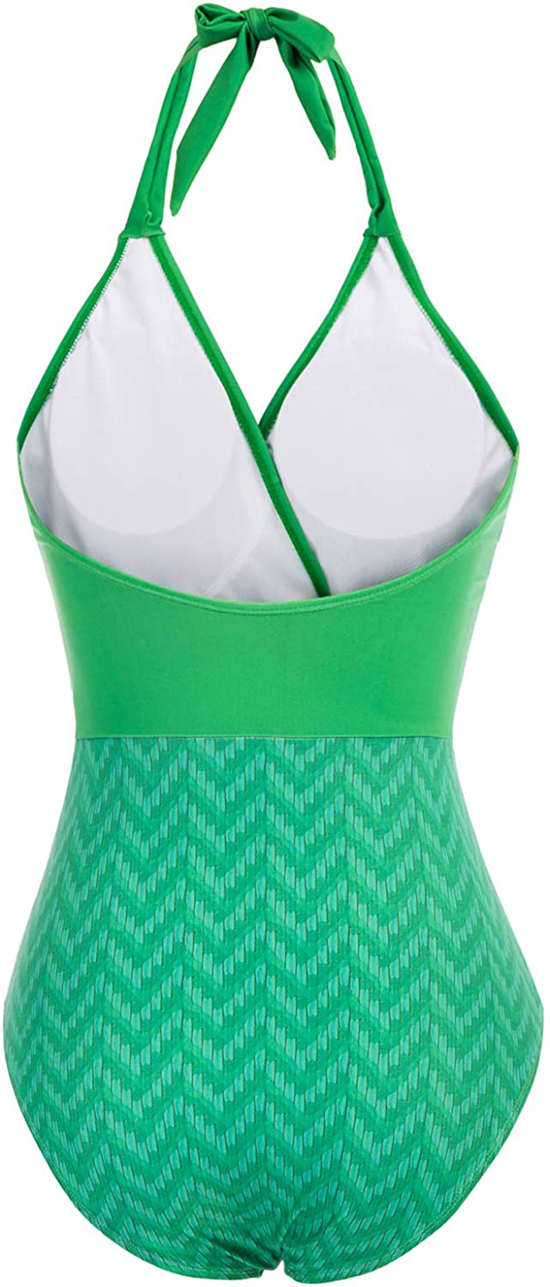 GRACE KARIN Women'S Halter Swimwear V Neck Stripe One-Piece Swimsuit Monokini  Kylie Max   