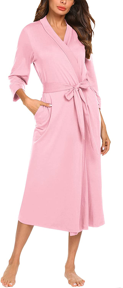 MAXMODA Women Kimono Robes Long Knit Bathrobe Soft Robe Casual Ladies Loungewear S-3XL Apparel & Accessories > Clothing > Sleepwear & Loungewear > Robes MAXMODA   