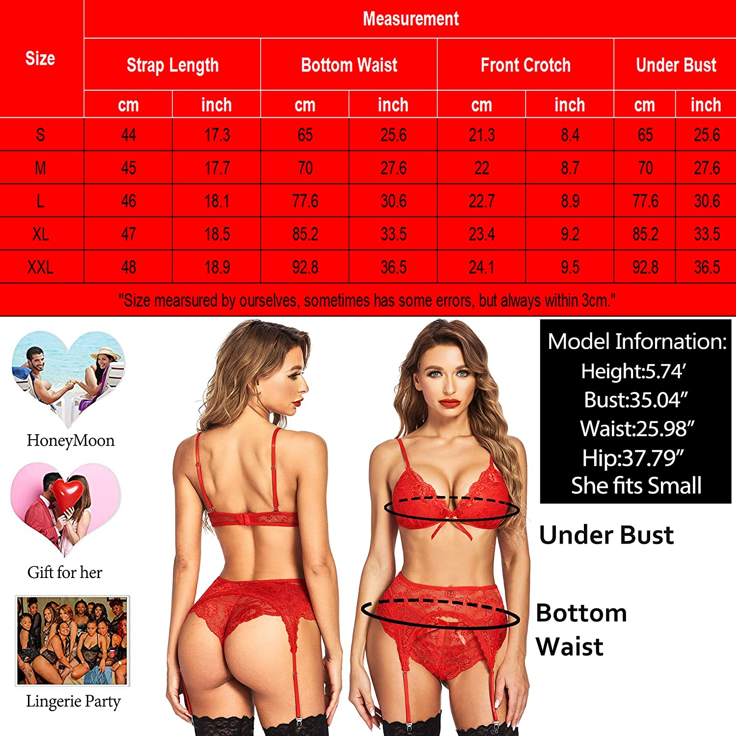 Avidlove Women Lace Lingerie Set with Garter Belts Strap Babydoll Bralette Bra and Panty Set Apparel & Accessories > Clothing > Underwear & Socks > Lingerie Avidlove   