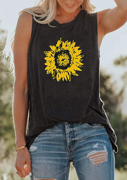 JINTING Summer Sunflower Graphic Tank Tops for Women Graphic Tank Tops Sleeveless Graphic Tee Shirts Letter Print Tank Top Apparel & Accessories > Clothing > Activewear Kylie Max   