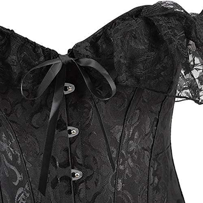 Corset Tops for Women Corset - Overbust Lingerie - Lace up Back Bustier Top - Fashion Corsets with Sleeve Apparel & Accessories > Clothing > Underwear & Socks > Lingerie SZIVYSHI   