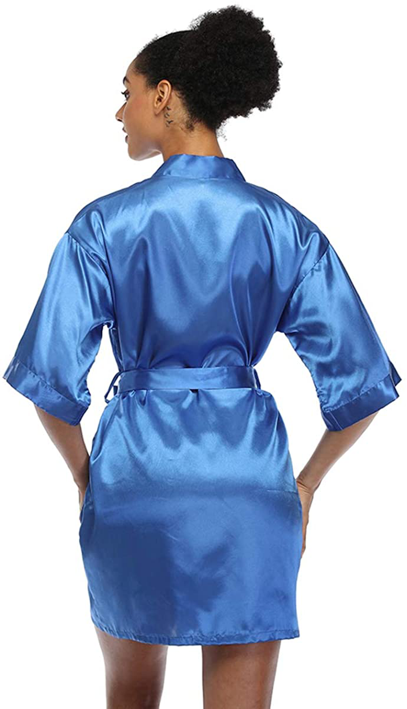 Short Silky Robe for Women Bridal Lightweight Sleepwear Satin Kimono Bathrobe Apparel & Accessories > Clothing > Sleepwear & Loungewear > Robes Ferrendo   