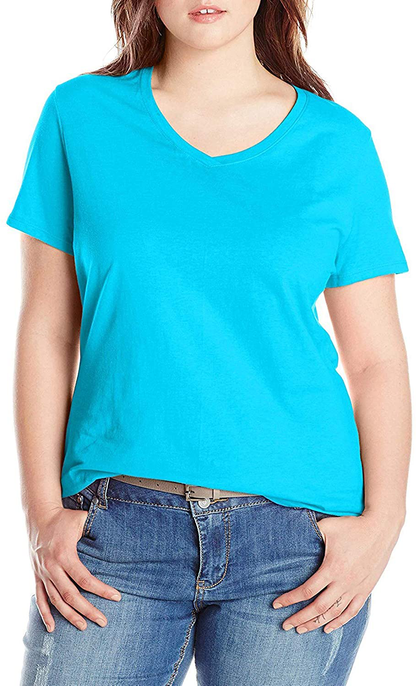 Just My Size Women'S Plus-Size Short-Sleeve V-Neck T-Shirt Apparel & Accessories > Clothing > Activewear Kylie Max   