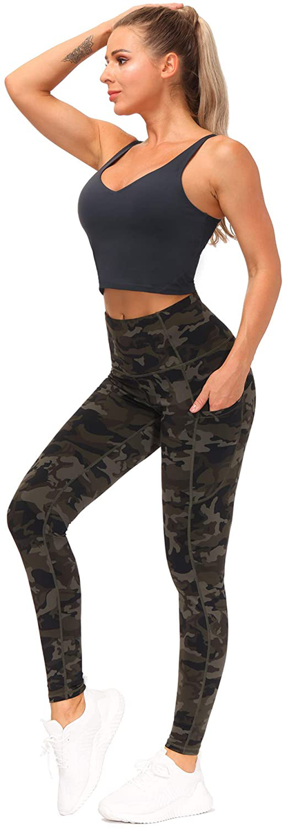 THE GYM PEOPLE Thick High Waist Yoga Pants with Pockets, Tummy Control Workout Running Yoga Leggings for Women Apparel & Accessories > Clothing > Activewear THE GYM PEOPLE   