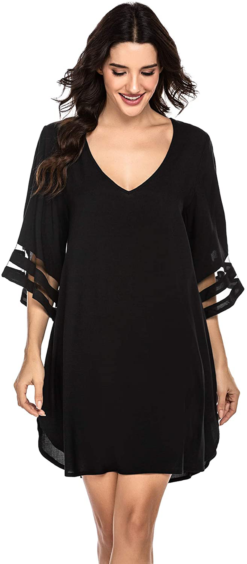 Ekouaer Women'S Swim Cover Ups for Beach Swimwear, Summer Casual Loose Sun Dress Apparel & Accessories > Clothing > Swimwear Kylie Max   