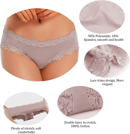 VEENXTHA Womens Underwear Hipster Panties 5 Pack Smooth Stretch Microfiber Briefs  VEENXTHA   