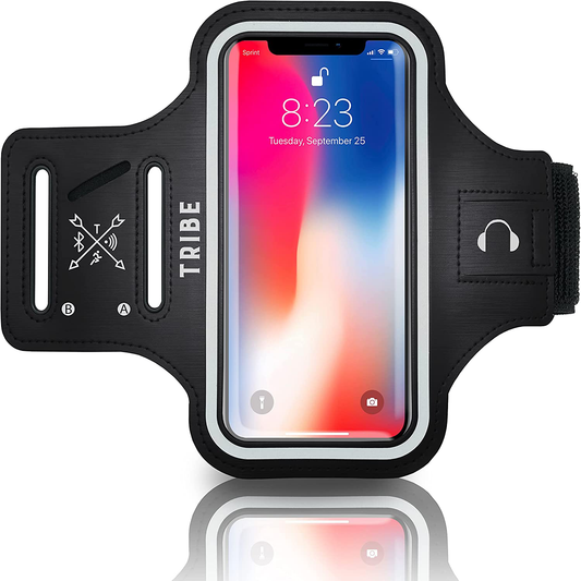 TRIBE Water Resistant Cell Phone Armband Case Running Holder for iPhone Pro Max Plus Mini SE (13/12/11/X/XS/XR/8/7/6/5) Galaxy S Ultra Plus Edge Note (21/20/10/9/8/7/6/5) Adjustable Strap & Key Pocket Arts & Entertainment > Party & Celebration > Gift Giving Tribe Black S: iPhone Mini/8/7/6/5/4/3/SE/Galaxy Mini 