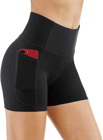 THE GYM PEOPLE High Waist Yoga Shorts for Women'S Tummy Control Fitness Athletic Workout Running Shorts with Deep Pockets Apparel & Accessories > Clothing > Shorts Kylie Max   