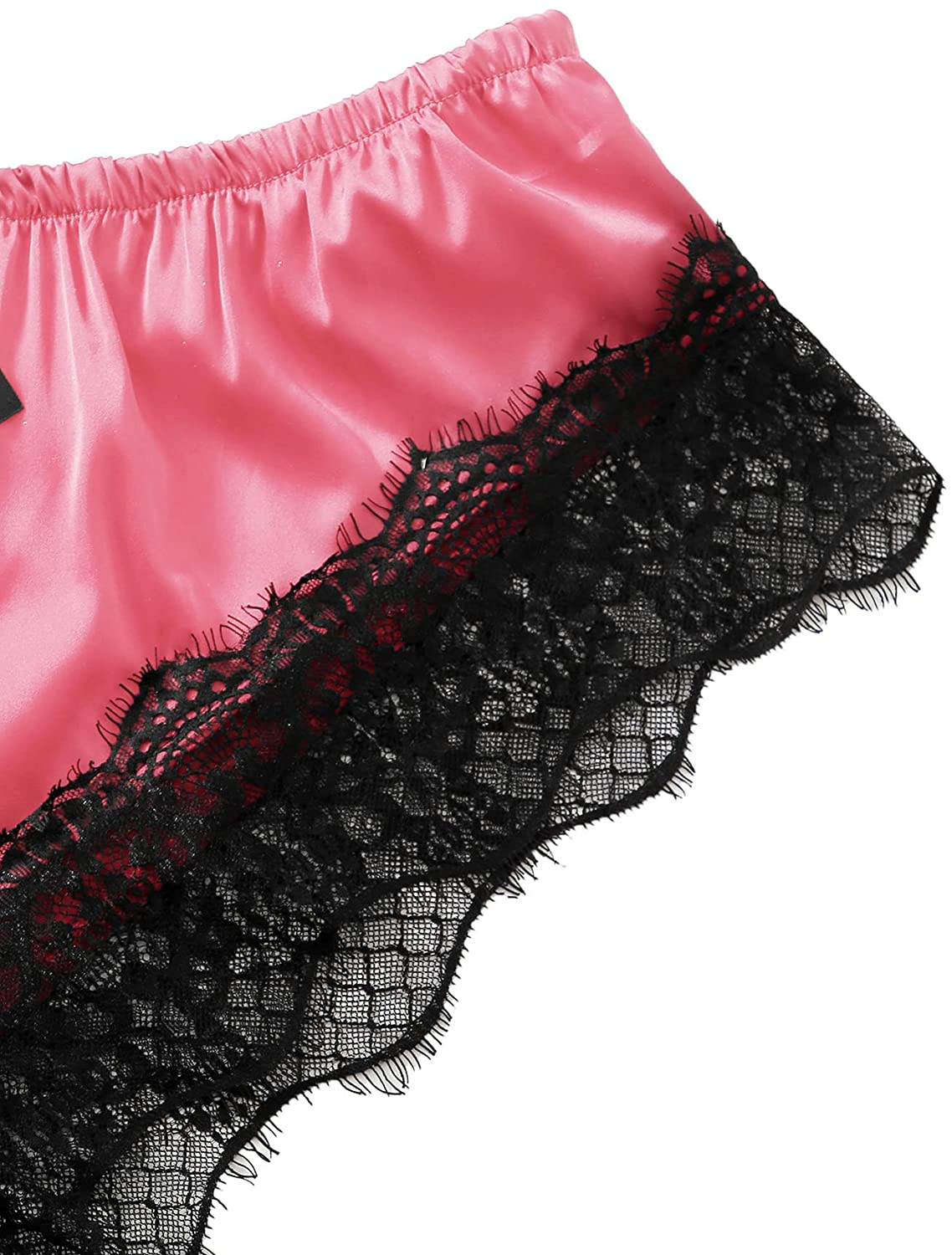 SOLY HUX Women'S plus Size Spaghetti Strap Lace Trim Bralette and Shorts Sleepwear Pajama Lingerie Set Apparel & Accessories > Clothing > Underwear & Socks > Lingerie KYLIE MAX   