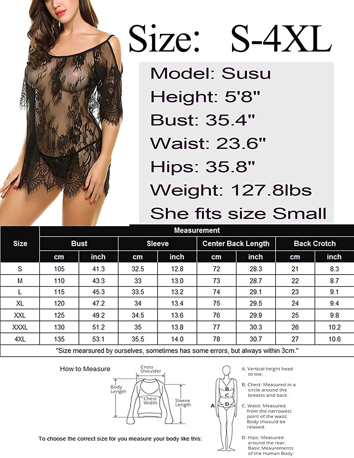 Avidlove Women Chemises Lace Smock Lingerie Mini Babydoll Lingerie Sleepwear S-4XL Apparel & Accessories > Clothing > Underwear & Socks > Lingerie Avidlove   