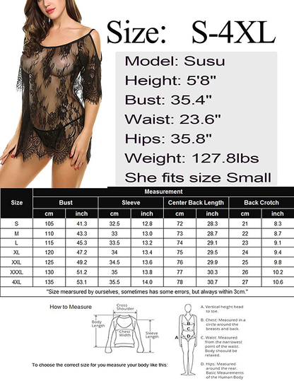 Avidlove Women Chemises Lace Smock Lingerie Mini Babydoll Lingerie Sleepwear S-4XL Apparel & Accessories > Clothing > Underwear & Socks > Lingerie Avidlove   