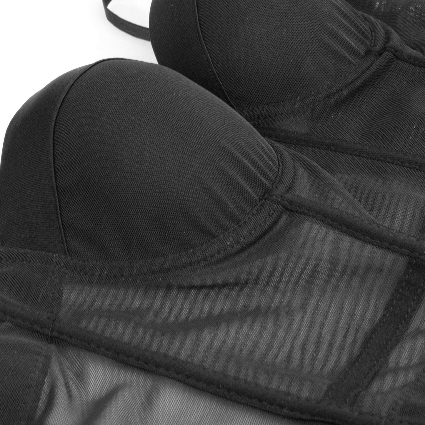 ELLACCI Women'S Mesh Bustier Crop Top Push up Corset Tops Bra Black Apparel & Accessories > Clothing > Underwear & Socks > Lingerie ELLACCI   