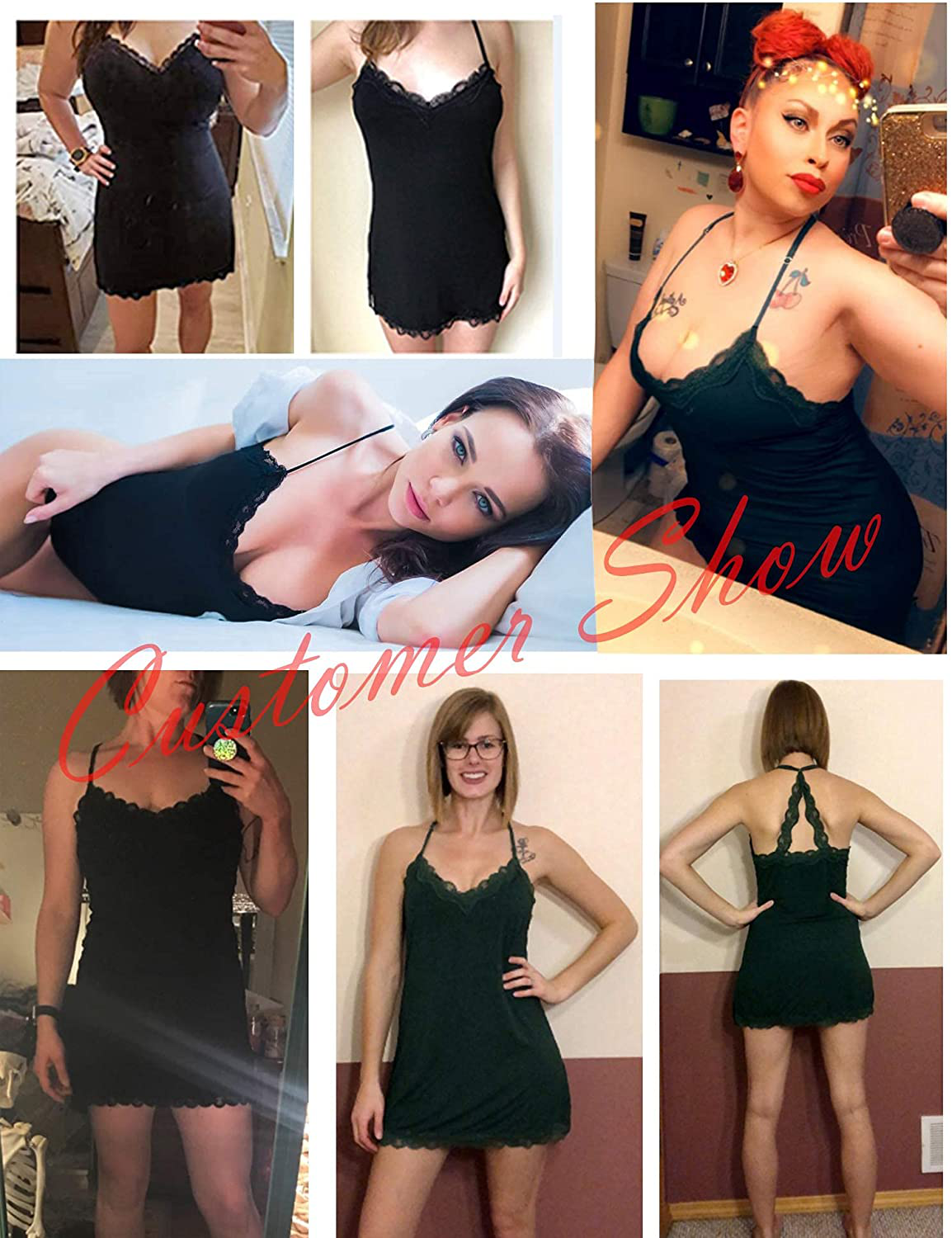 Avidlove Womens Sexy Sleepwear Sexy Chemise Lingerie Cotton Nightgowns for Women Apparel & Accessories > Clothing > Underwear & Socks > Lingerie Kylie Max   