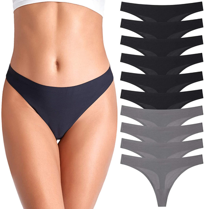 Thong underwear for women,No Show Breathable Cotton Womens Thongs Underwear Seamless Thongs for Women Apparel & Accessories > Clothing > Underwear & Socks > Underwear QOVOQ Multicoloured H-10pack Large 