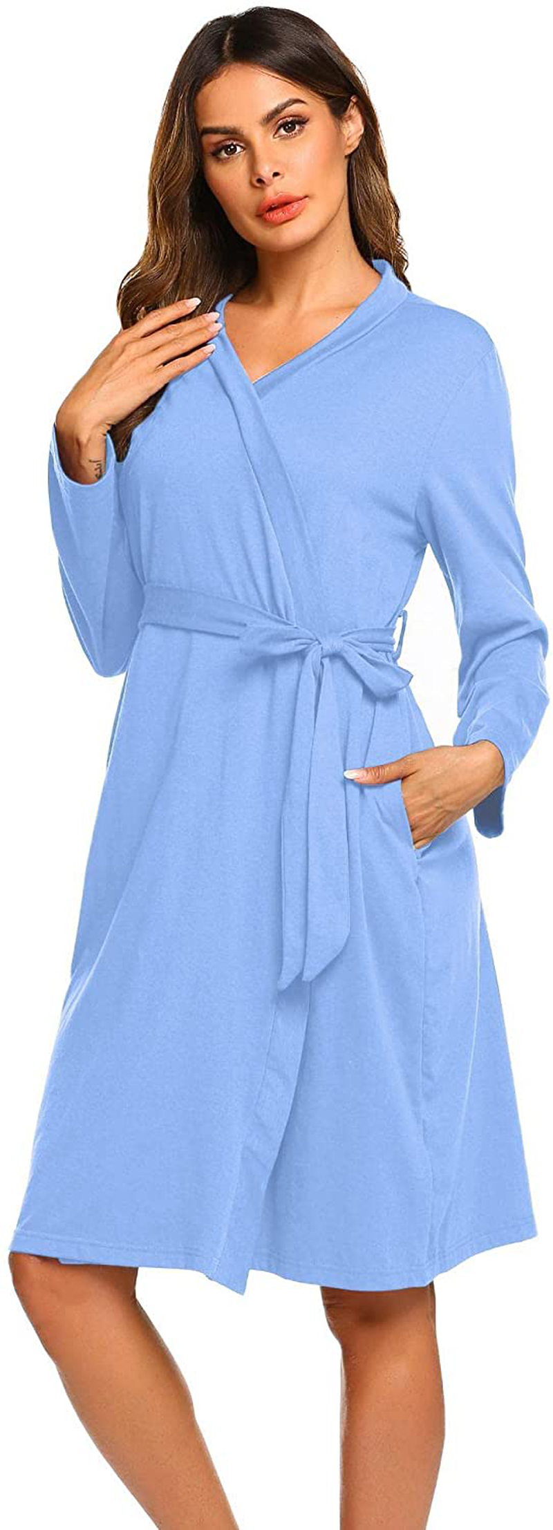 Ekouaer Maternity Robe 3 in 1 Labor Delivery Nursing Gown Hospital Breastfeeding Dress Bathrobes Apparel & Accessories > Clothing > Sleepwear & Loungewear > Robes Kylie Max   