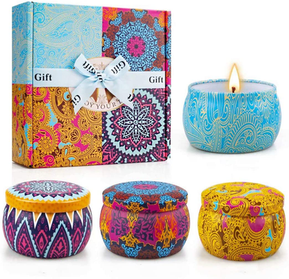 Scented Candles Gifts Set for Women, Aromatherapy Candles for Home Scented, Upgraded Large Tin of Soy Candle Lavender Candle Birthday Gifts for Women Mom Bath Spa Meditation Christmas Gifts Candles Arts & Entertainment > Party & Celebration > Gift Giving LGJDF Scented  