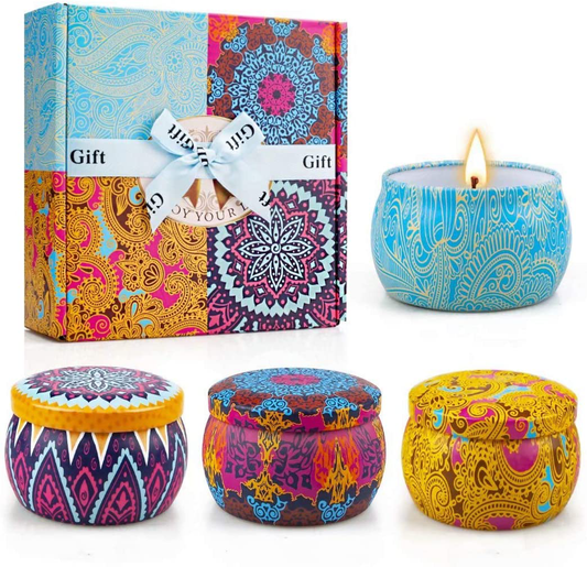 Scented Candles Gifts Set for Women, Aromatherapy Candles for Home Scented, Upgraded Large Tin of Soy Candle Lavender Candle Birthday Gifts for Women Mom Bath Spa Meditation Christmas Gifts Candles Arts & Entertainment > Party & Celebration > Gift Giving LGJDF Scented  