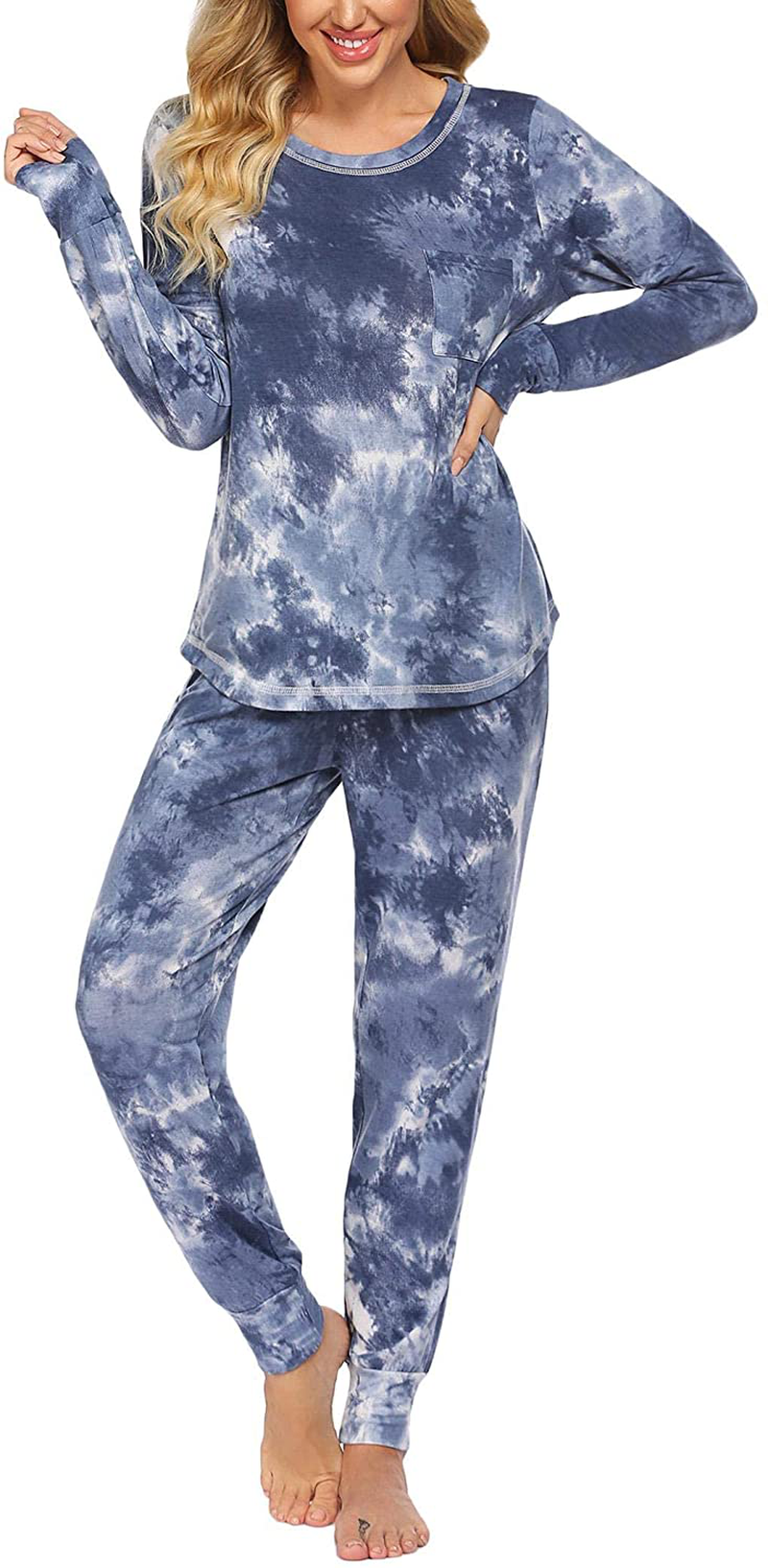 Ekouaer Pajamas Women’S Long Sleeve Sleepwear with Long Pants Soft Loungewear Pj Set S-XXL Apparel & Accessories > Clothing > Sleepwear & Loungewear > Pajamas Kylie Max   
