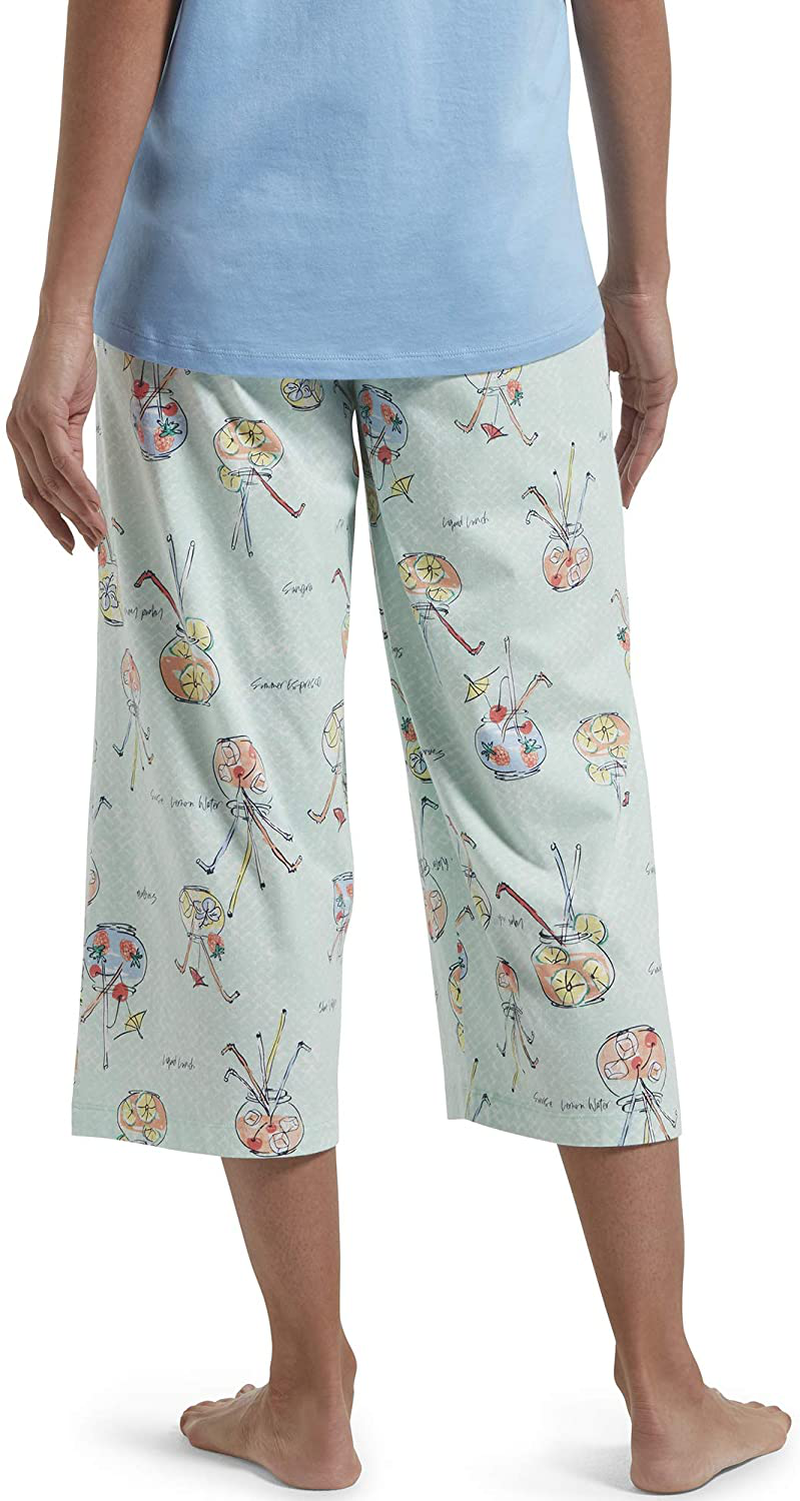 HUE Womens Printed Knit Capri Pajama Sleep Pant Apparel & Accessories > Clothing > Sleepwear & Loungewear > Pajamas Kylie Max   