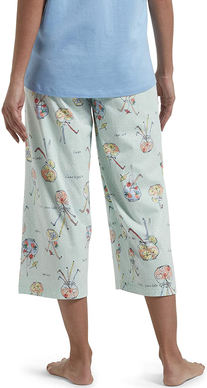 HUE Womens Printed Knit Capri Pajama Sleep Pant Apparel & Accessories > Clothing > Sleepwear & Loungewear > Pajamas Kylie Max   