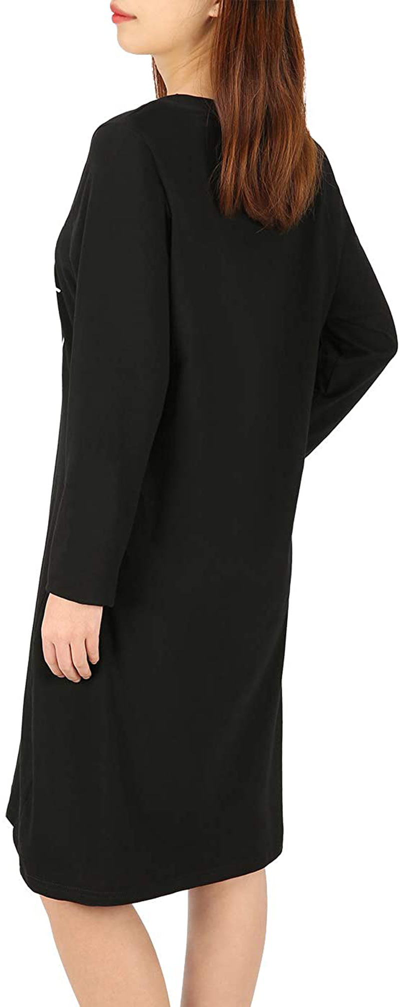 HDE Womens Sleepwear Cotton Nightgowns Long Sleeve Sleepshirt Print Night Shirt Apparel & Accessories > Clothing > Sleepwear & Loungewear > Nightgowns Kylie Max   