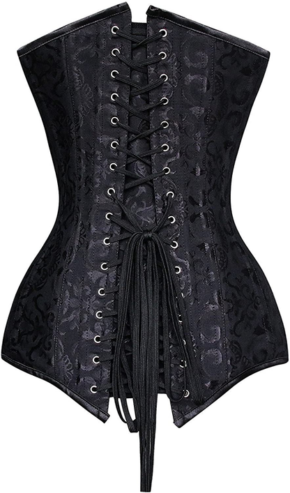 KIWI RATA Women'S Hourglass Longline Overbust Corset Steel Boned Long Torso Waist Training Bustier Apparel & Accessories > Clothing > Underwear & Socks > Lingerie KIWI RATA   